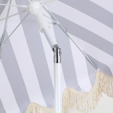 Mariner 6.5 ft. Classic Cottage Fringe Tassel Market Beach Umbrella